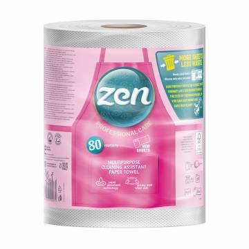 Бумажные полотенца Zen Professional Care, 3-слойные, 615 отрывов, 1 рулон Бумажные полотенца Zen Professional Care, 3-слойные, 615 отрывов, 1 рулон