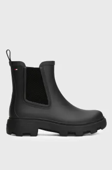 Женские черные челси FLAG CLEATED RAINBOOT Черный 37 Tommy Hilfiger FW0FW08637