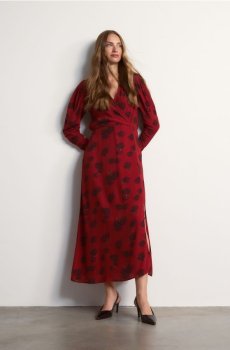 Reserved - Сукня максі з квітковим візерунком - червоний - 292JA-33X