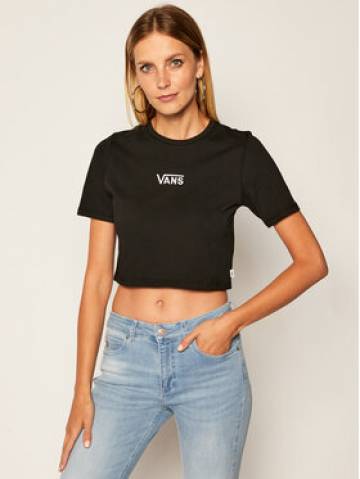 Vans Футболка Wm Flying Crop Cre VN0A54QU Чорний Regular Fit Vans Футболка Wm Flying Crop Cre VN0A54QU Чорний Regular Fit