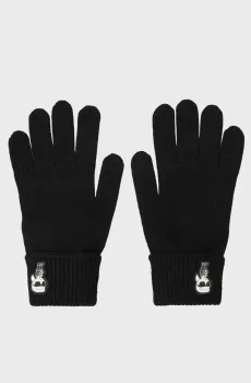Женские черные перчатки K IKONIK 2.0 KNIT FF GLOVE Черный S Karl Lagerfeld 236W3608