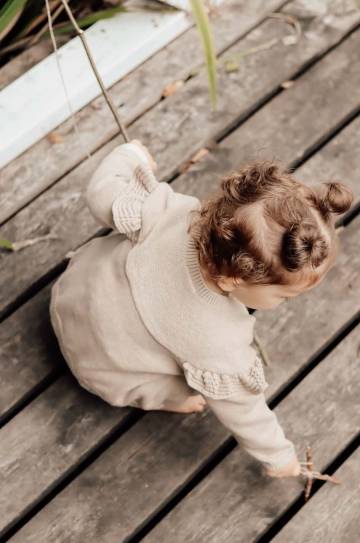 Детский хлопковый кардиган Thats mine цвет бежевый лёгкий