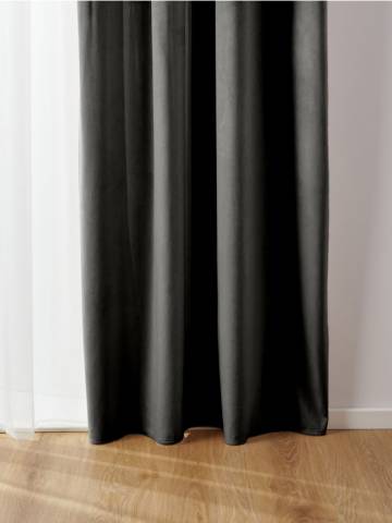 Велюрова фіранка - чорний