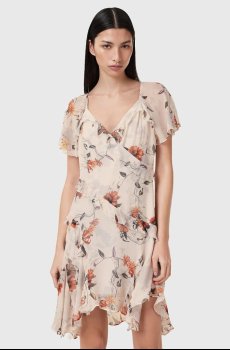 Платье с примесью шелка AllSaints DARMA