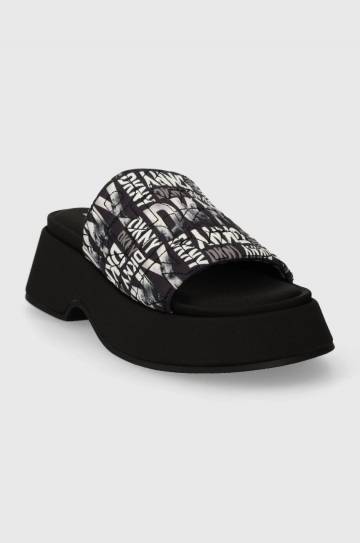 Шлепанцы Dkny IDRIS SKYLINE женские цвет чёрный на платформе K1422030 Шлепанцы Dkny IDRIS SKYLINE женские цвет чёрный на платформе K1422030