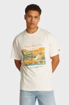 Мужская белая футболка BEACH CLUB Белый M Tommy Jeans DM0DM21387
