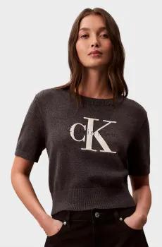 Женские серый джемпер CHUNKY COTTON GRAPHIC VEST Серый S Calvin Klein Jeans LV044E306G