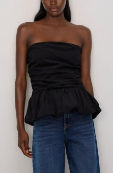 Reserved - Топ із баскою - чорний - 592FB-99X