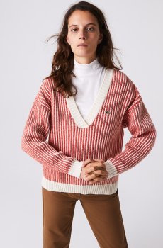 Lacoste светр жіночий з V-вирізом