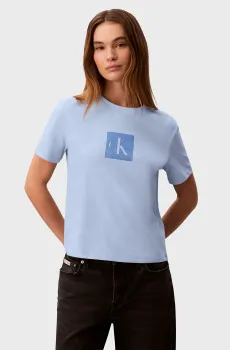 Женская голубая футболка CLASSIC FIT MONOGRAM Голубой XS Calvin Klein Jeans LV047F819G