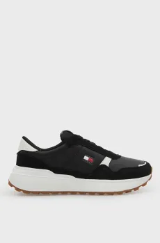 Женские черные кожаные кроссовки RETRO RUNNER LTR Черный 37 Tommy Jeans EN0EN03123