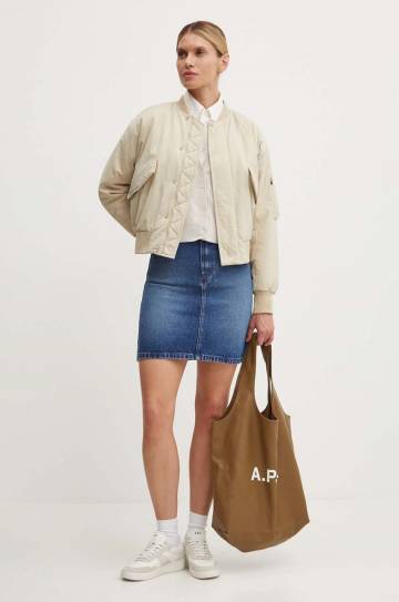 Куртка-бомбер A.P.C. blouson haley женский цвет бежевый переходная PSAIY.F02843 Куртка-бомбер A.P.C. blouson haley женский цвет бежевый переходная PSAIY.F02843