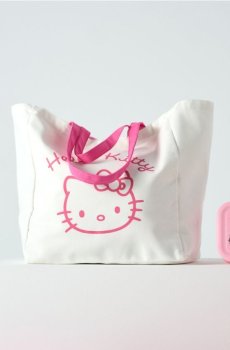 Сумка з тканини Hello Kitty - кремовий