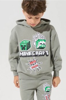 Кофта з капюшоном з принтом Minecraft - пильно-зелений