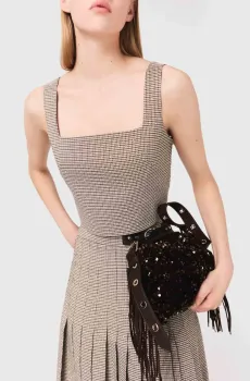 Женский бежевый топ с узором Бежевый 36 MAJE MFPTO01242_brown