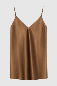 Коричневый топ Clea из шелка
