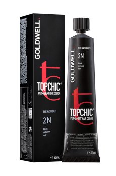 Стойкая профессиональная краска для волос Goldwell Topchic Permanent Hair Color 2N Black, 60 мл