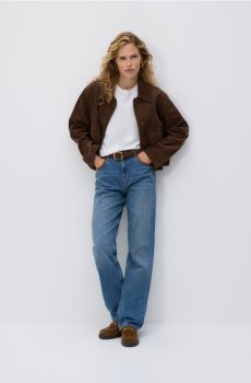 Reserved - Джинси прямого крою з завищеною талією - синій - 572GE-55J