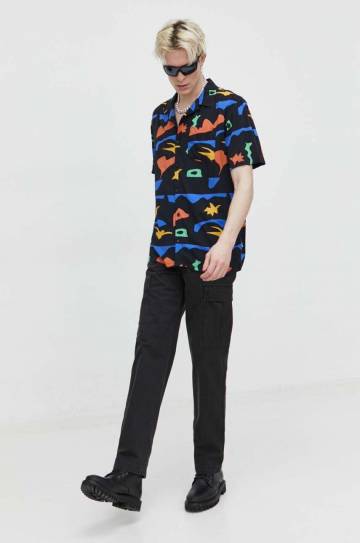 Рубашка Volcom x ARTHUR LONGO мужская цвет чёрный regular Рубашка Volcom x ARTHUR LONGO мужская цвет чёрный regular