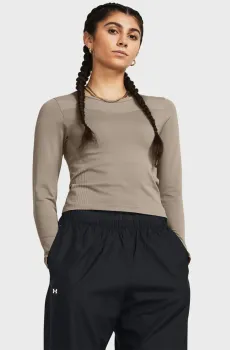 Женский коричневый лонгслив Vanish Elite Seamless LS Коричневый L Under Armour 1383649-200