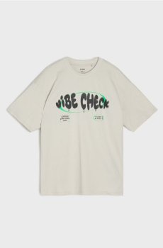 Бавовняна oversize футболка з принтом - сірий