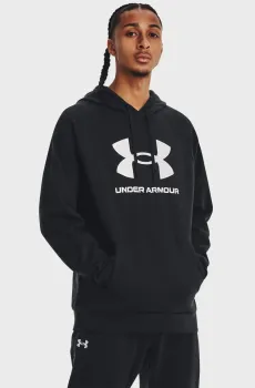 Мужское черное худи UA Rival Fleece Logo HD Черный M Under Armour 1379758-001