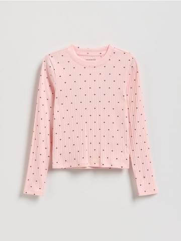 Reserved - Блузка з візерунком - рожевий - 404FT-30X