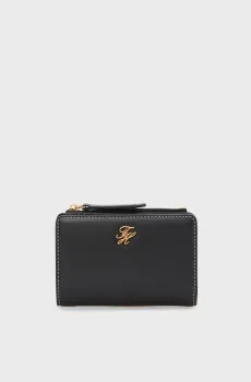 Женский черный кожаный кошелек SCRIPT Черный ONESIZE Tommy Hilfiger AW0AW18490