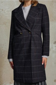 Подовжене картате пальто - різнобарвний