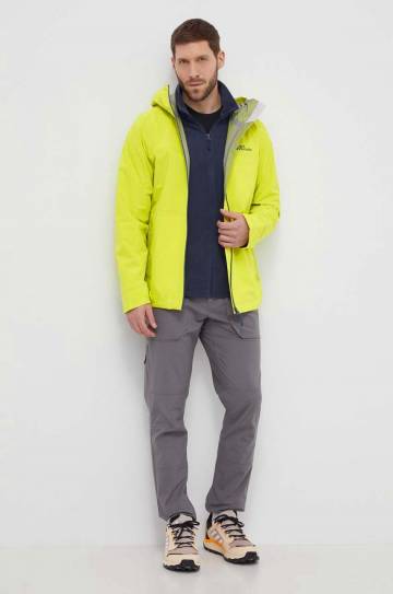 Куртка outdoor Jack Wolfskin Highest Peak 3L цвет жёлтый 1115134 Куртка outdoor Jack Wolfskin Highest Peak 3L цвет жёлтый 1115134