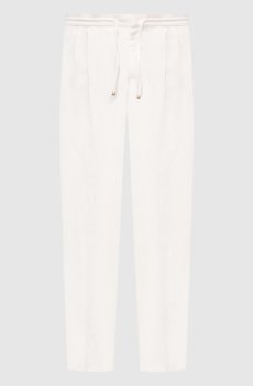 Белые брюки с льном