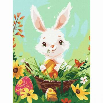 Картина за номерами Brushme Щасливий Великодній Кролик (KBS0152) Картина за номерами Brushme Щасливий Великодній Кролик (KBS0152)