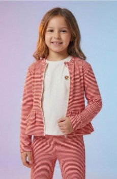 Розплюснута толстовка в смужку з баскіном - рожевий