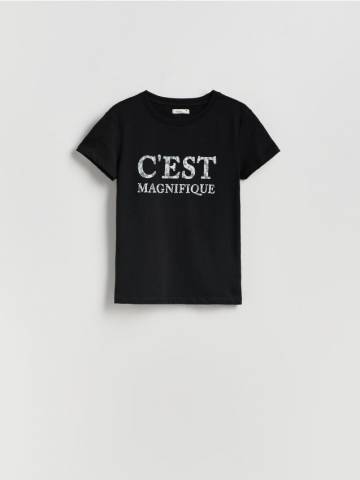 Reserved - Футболка з принтом - чорний - WU155-99X Reserved - Футболка з принтом - чорний - WU155-99X