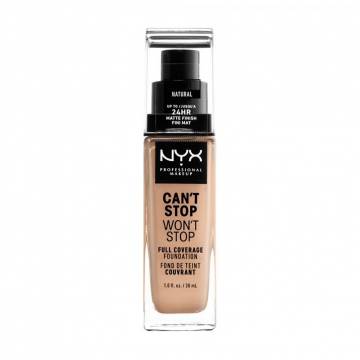 Стойкая тональная основа для лица NYX Professional Makeup Cant Stop Wont Stop Full Coverage Foundation, 07 Natural, 30 мл Стойкая тональная основа для лица NYX Professional Makeup Cant Stop Wont Stop Full Coverage Foundation, 07 Natural, 30 мл