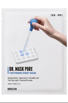Тканевая маска Rovectin Dr. Mask Pore для сужения пор лица, 25 мл