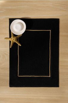 Килимок для ванної з золотими деталями - чорний
