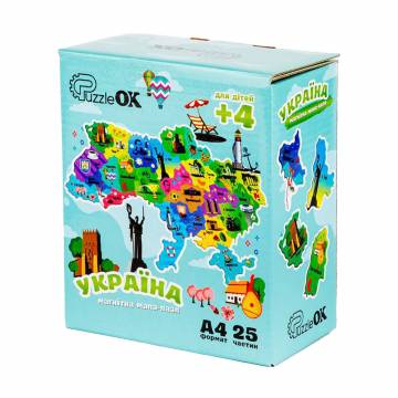 Деревянный пазл на магнитах PuzzleOK Карта Украины, формат А4, от 4 лет, 25 деталей (PuzA4-22926) Деревянный пазл на магнитах PuzzleOK Карта Украины, формат А4, от 4 лет, 25 деталей (PuzA4-22926)