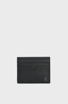 Мужской черный кожаный кардхолдер TH MONOGRAM CC HOLDER Черный ONESIZE Tommy Hilfiger AM0AM11848