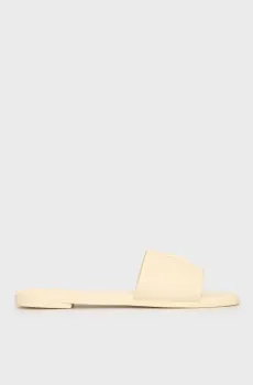 Женские бежевые кожаные слайдеры Бежевый 36 Tommy Hilfiger FW0FW08806