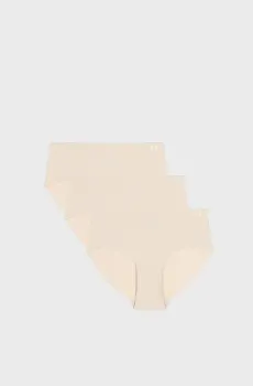 Женские бежевые трусики (3 шт) UA Pure Stretch NS HIP Бежевый XL Under Armour 1383895-500