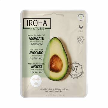 Тканевая маска для лица Iroha Nature Avocado + Hyaluronic Acid Face Sheet Mask, 20 мл Тканевая маска для лица Iroha Nature Avocado + Hyaluronic Acid Face Sheet Mask, 20 мл