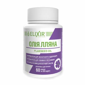 Масло льняное Эликсир Linseed oil, 60 капсул Масло льняное Эликсир Linseed oil, 60 капсул