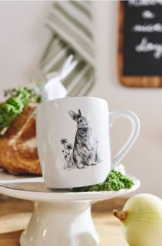 Великодній набір кухлів із мотивом зайчиків - чорний