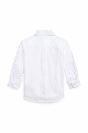 Хлопковая рубашка для младенцев Polo Ralph Lauren цвет белый 320819238001 Хлопковая рубашка для младенцев Polo Ralph Lauren цвет белый 320819238001
