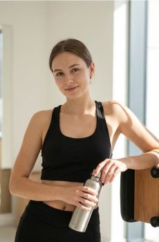 Спортивний топ на бретелях - чорний