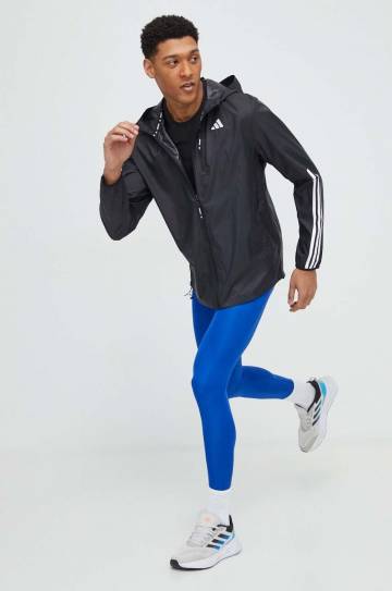 Футболка для бега adidas Performance Own the Run цвет чёрный с принтом Футболка для бега adidas Performance Own the Run цвет чёрный с принтом