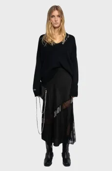 Женская черная шелковая юбка Jaylal Черный 34 ZADIG&VOLTAIRE WWSK00364_NOIRSS26