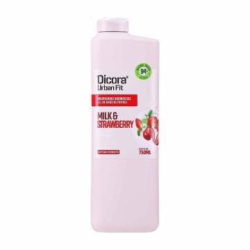 Питательный гель для душа Dicora Urban Fit Nourishing Shower Gel Молоко и клубника, с витамином В, 750 мл Питательный гель для душа Dicora Urban Fit Nourishing Shower Gel Молоко и клубника, с витамином В, 750 мл