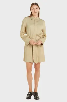 Женское бежевое платье SMD FLUID UTILITY SHORT DRESS Бежевый M Tommy Hilfiger WW0WW42308